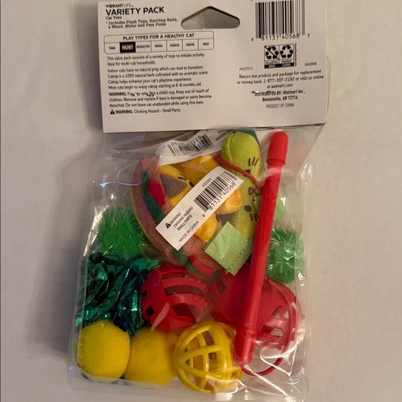 Vibrant Life Cat Toy Variety Pack - Red, Yellow, Green - Picture 2 of 2